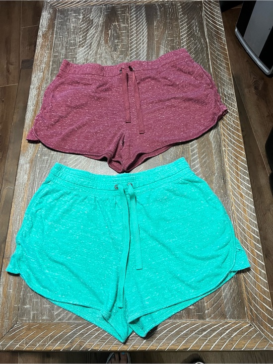 Athletic Works Pants - Athletic Works Green and Maroon Athletic Shorts